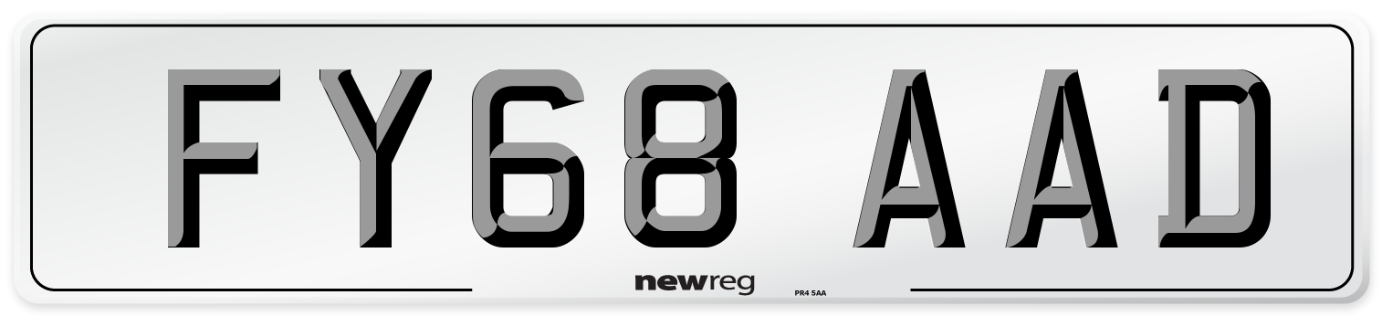 FY68 AAD Number Plate from New Reg